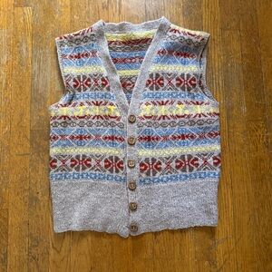 Colorful Knit Button-Up Vest